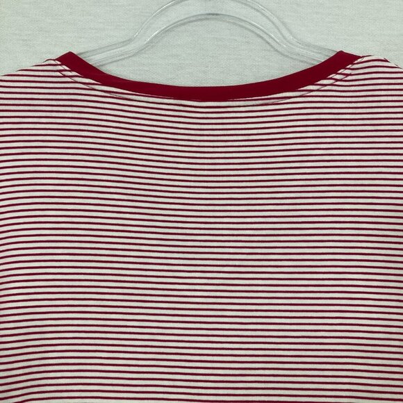 New Chico's Red White Striped V Neck Side Stretch Slit Knit Top size Large/2 - Picture 10 of 11